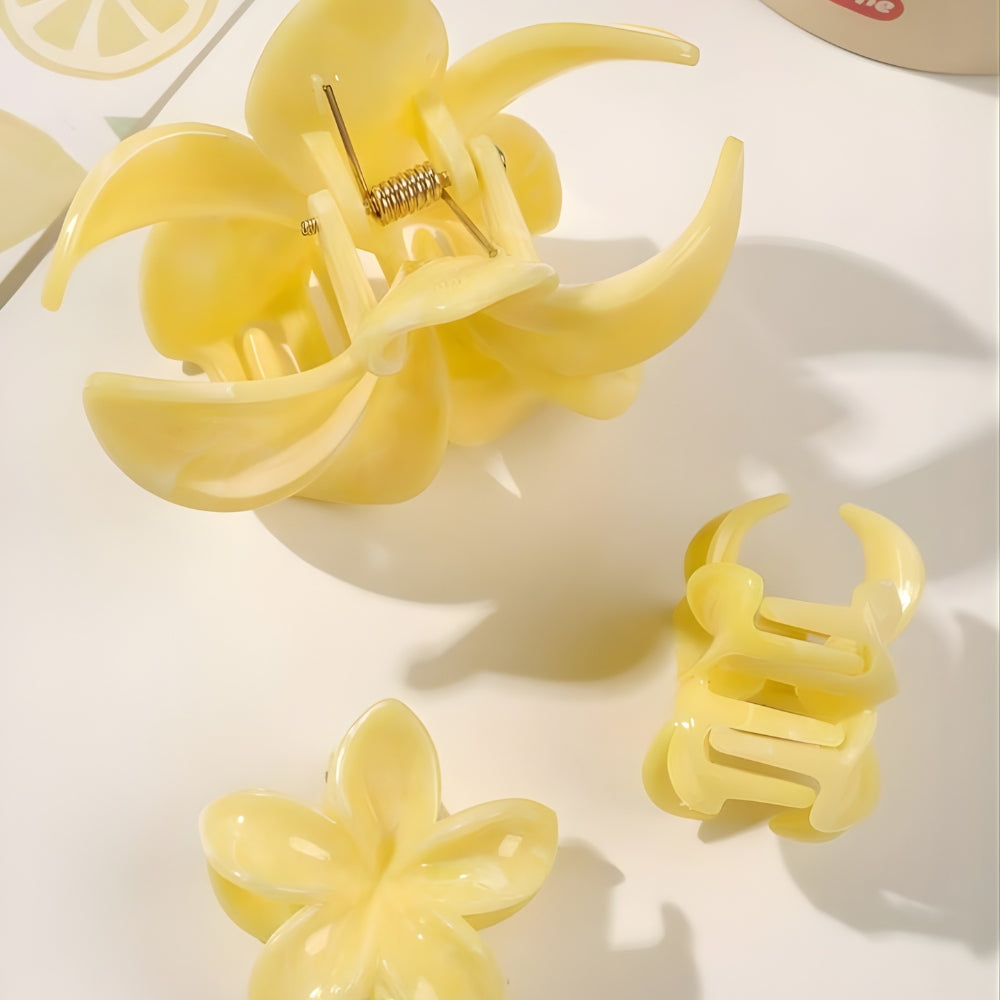 Yellow Flower Claw Clip (3 Pcs)