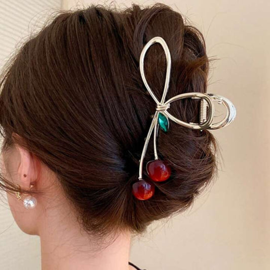 Cherry Red Metal Claw-clip