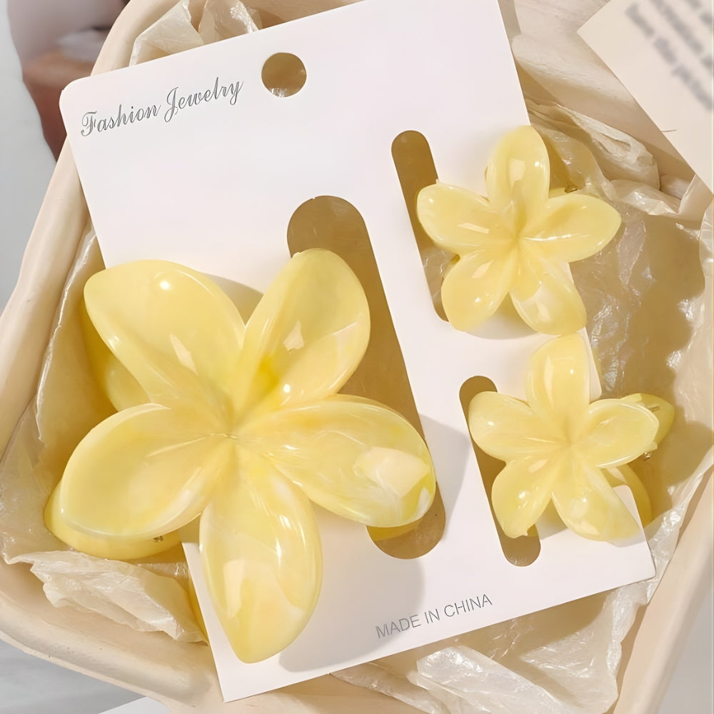 Yellow Flower Claw Clip (3 Pcs)