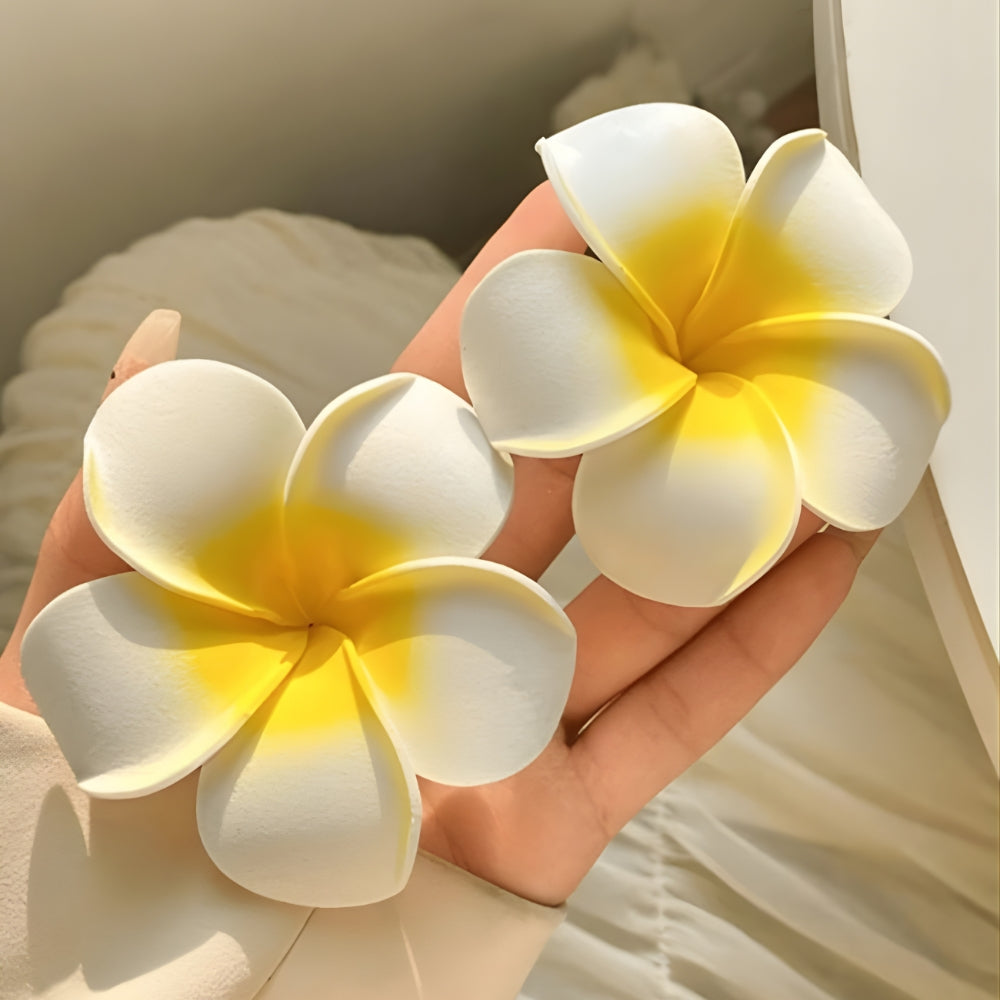 Realistic flower hair pin