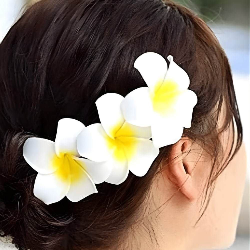 Realistic flower hair pin